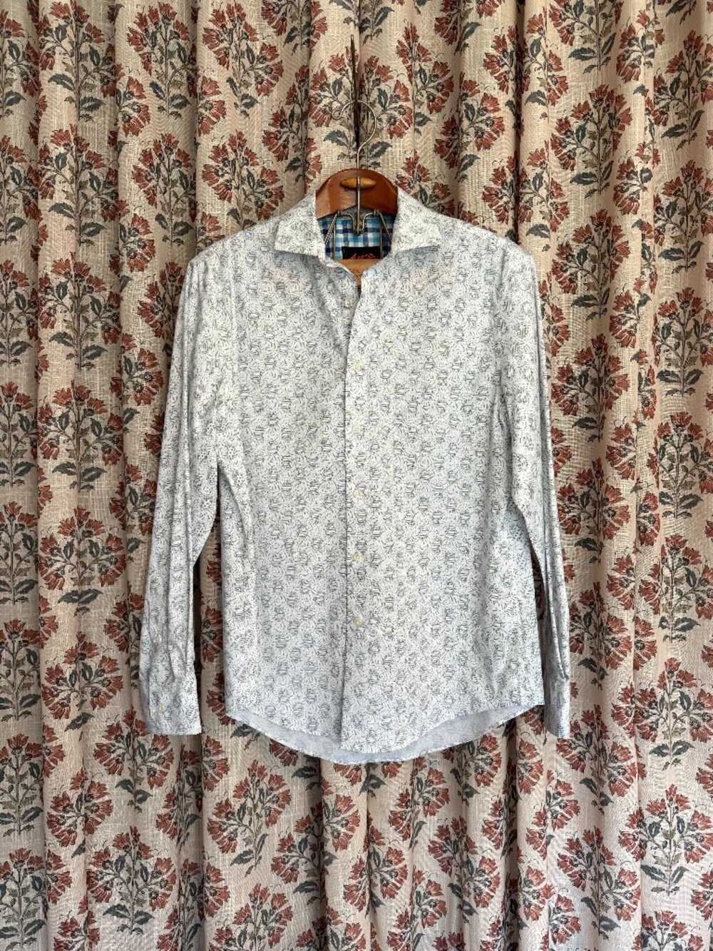 Men's Egara Paisley Dress Button Down Shirt Medium